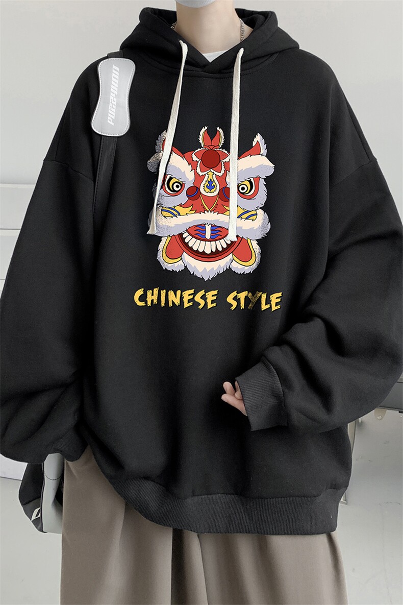 连帽卫衣男大码运动服帽衫外套WY2185-P35加绒款-P40,男装卫衣,电商A040