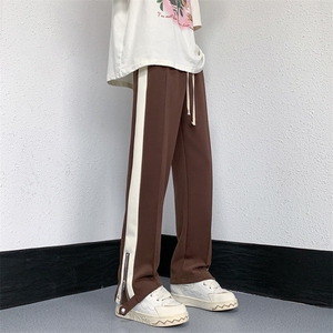 美式复古条纹休闲裤男高街vibe风拉链开叉卫裤裤子K01038-P40图片