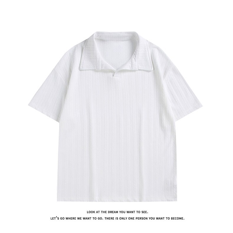 白色麦穗纹肌理感polo衫男款夏季高级感冰丝短袖T3687-特价P25,男装T恤,电商A007