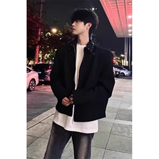 垫肩外套男款春秋设计感小众cleanfit高级感美式行政夹克JXZ123，男装夹克，星座1116A（原606A-3）