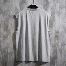 夏季短袖T恤男宽松坎肩加肥加大码日系无袖背心C417-T211-，男装T恤，天晨