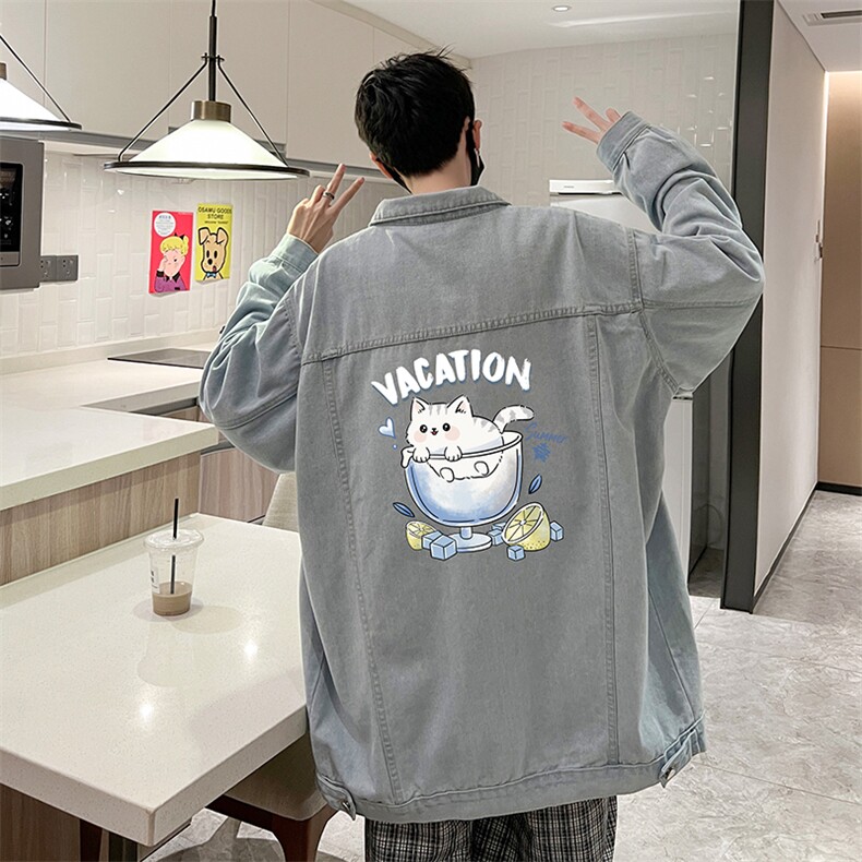 牛仔夹克男大码牛仔外套男茄克NJ77408-P60,男装夹克,电商A040