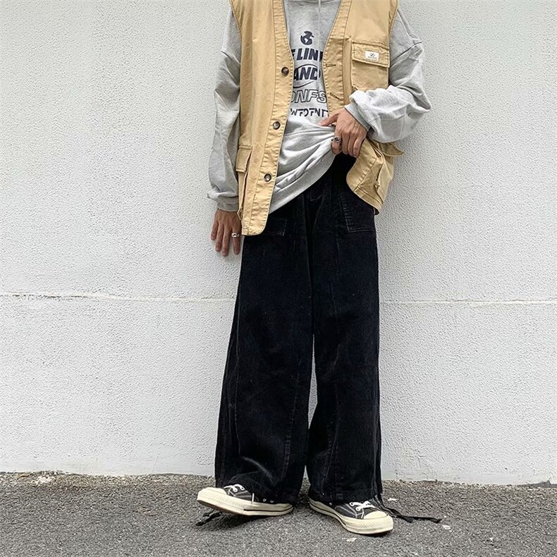 男秋季新款灯芯绒阔腿休闲裤K016P30,男装休闲裤,星座1116-2