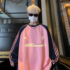 抖音得物供货提供视频秋冬重磅美式宽松织带圆领卫衣0712，男装卫衣，电商A486