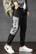 牛仔裤男宽松秋季潮牌休闲工装裤韩版潮流百搭束脚哈伦裤N814，男装牛仔裤，电商A318
