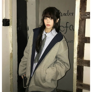 抖音得物高品质二开 26春装美式重磅宽松结构双面连帽卫衣外套W68图片