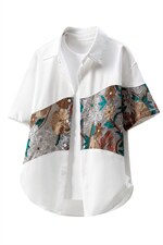 1绣花拼接成分：聚酯纤维M-5XL大码短袖衬衫男DCS7743P42控68，男装T恤，星座226-2