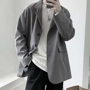1014-1-SA71-P60休闲西装外套男韩秋小西服宽松港风潮牌帅气上衣
