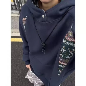 春秋重磅加绒纯色连帽卫衣男2025新款美式潮牌宽松慵懒风情侣外套图片