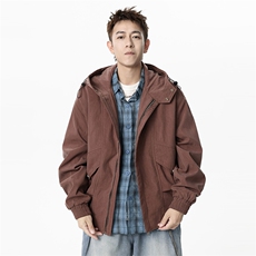 牛仔连帽外套男士痞帅复古时尚2025新款工装连帽夹克JK1357-P80，男装工装外套，星座1103-3