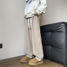 冬季大港风糯米裤美拉德秋冬直筒拖地裤男女24XK66896J特批40，男装休闲裤，电商A042