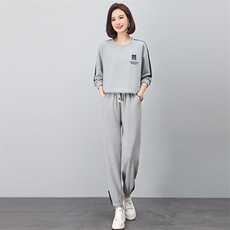 时尚休闲女装套装秋季新款宽松显瘦运动服舒适百搭两件套，女装套装/套裙，悦见她