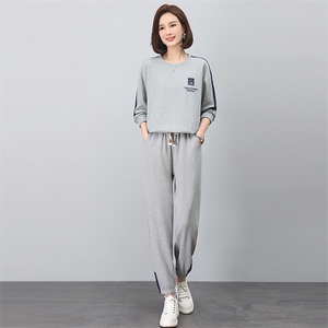 时尚休闲女装套装 秋季新款宽松显瘦运动服 舒适百搭两件套图片