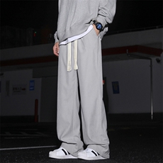 灯芯绒裤子男士潮牌宽松直筒运动阔腿男生休闲长裤1078-特批-37，男装休闲裤，星座718-1