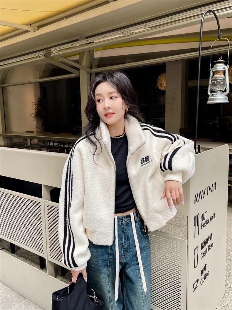 冬装新款毛毛短外套，女装短外套，玫瑰共和国