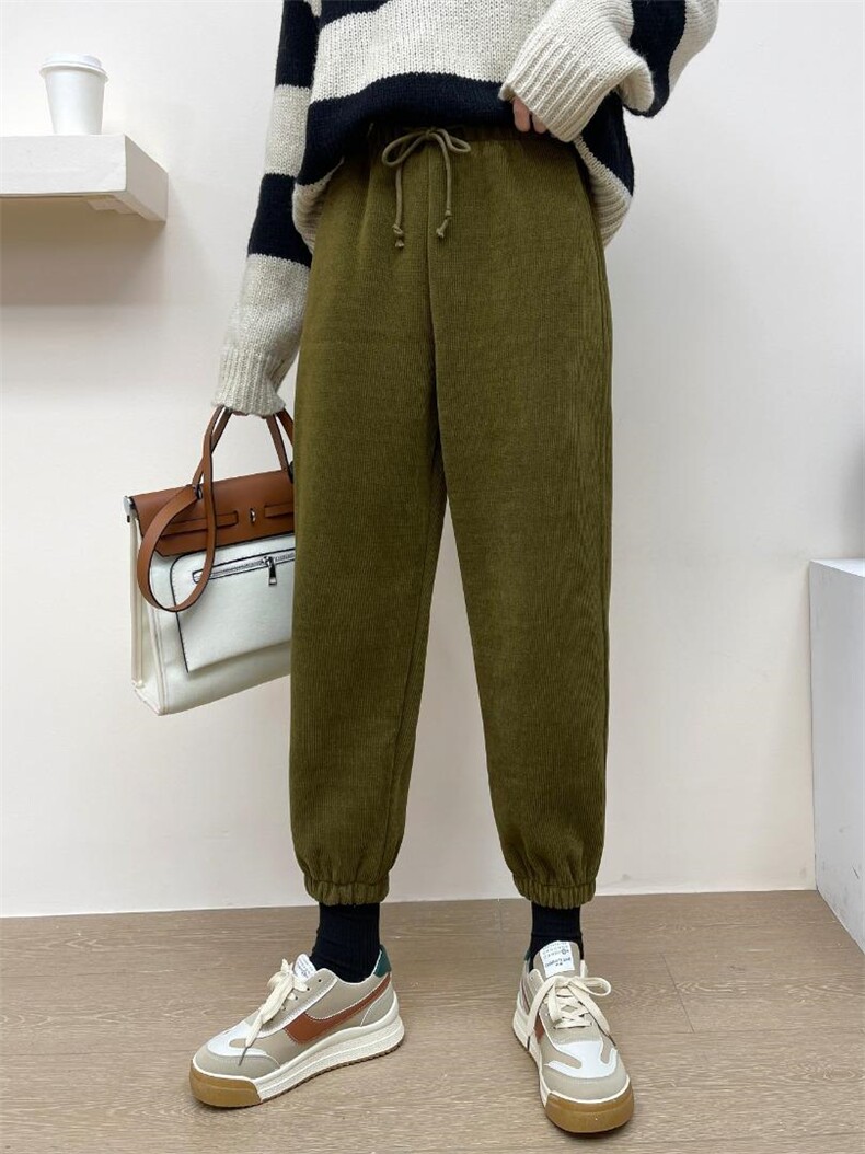 灯芯绒加厚光板休闲裤，女装休闲裤，Y·Z 羽倬