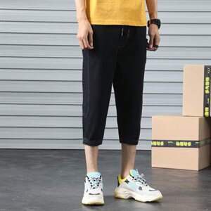夏季7七分牛仔裤男六分修身韩版休闲8八分短裤薄裤子百搭D图片