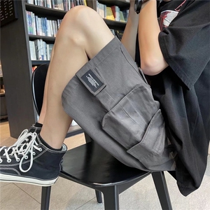多口袋工装短裤男夏季薄款ins宽松直筒百搭休闲五分裤 K4121-P30图片