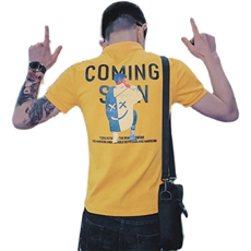 312A-537-P45新款社会小伙短袖T恤修身男士潮流男士半袖体恤B，男装T恤，星座312A-5