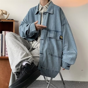 港风潮牌ins牛仔外套男春秋季衣服宽松百搭工装夹克JK523P53