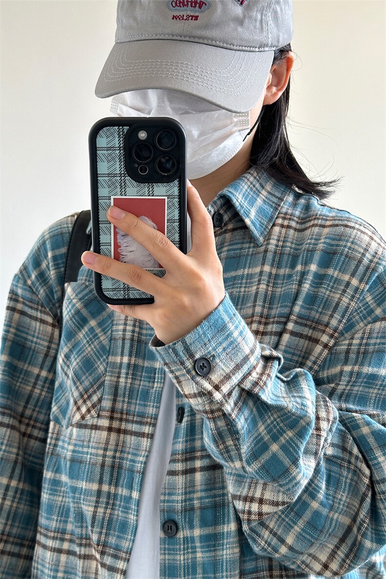 棉磨毛格子长袖休闲纯棉抖音高品质衬衫男CS024-P45,男装衬衫,星座301C-5