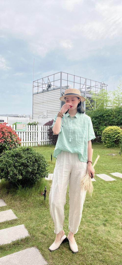 纯苎连衣裙小衫裤子裙子衬衣 时尚风 风淑女风休闲风，女装连衣裙，川哲