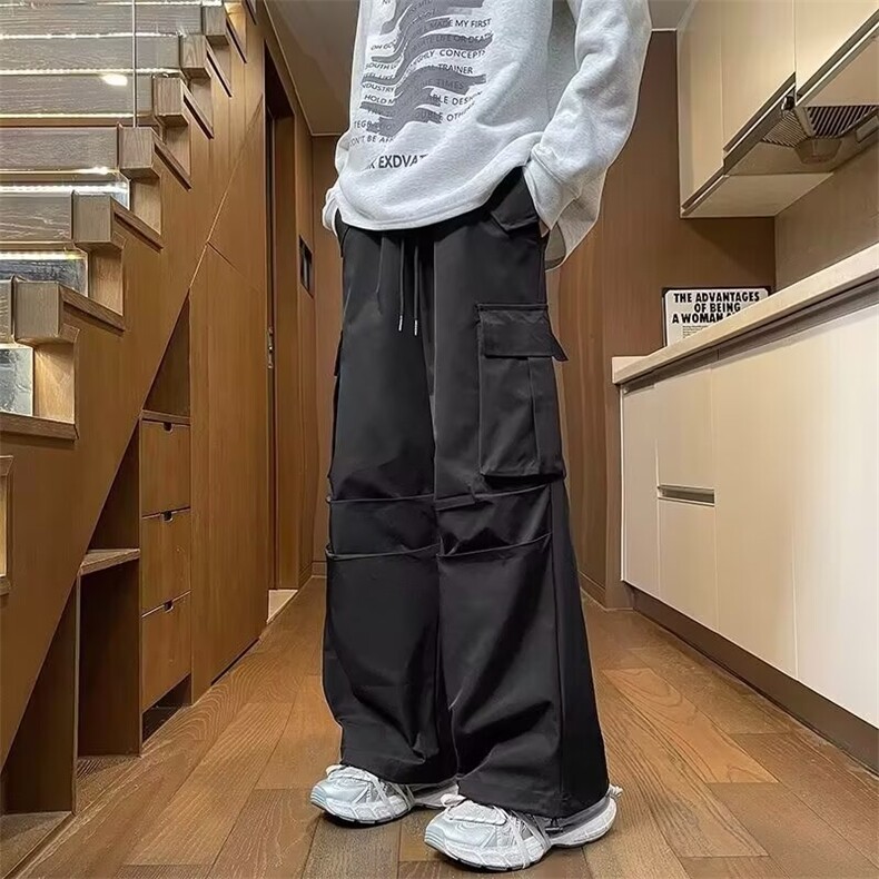 机能大口袋工装裤男士春秋季休闲长裤宽松直筒伞兵冲锋裤k386,男装工装外套,星座1116A-1（原606A）