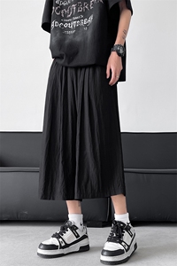 8XL-M 特大码阔腿山本裤冰丝裤男薄七分裤褶皱慵懒凉凉裤K977P45图片