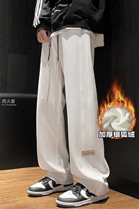 加绒加厚银狐绒菠萝格大码直筒裤男休闲裤K1050J加绒-特P40控78图片