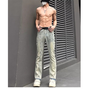 美式男复古牛仔裤痞帅炸街窄版显瘦裤子渐变小个子Z8817 P44图片