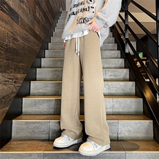 8XL-M羊羔绒阔腿裤男秋冬雪尼尔加绒加厚保暖灯芯绒裤P65，男装休闲裤，电商D206-1