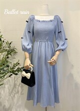 小蝴蝶结连衣裙，女装连衣裙，芭蕾雨