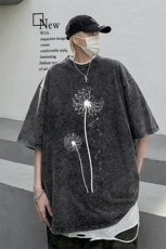 XZ203-SX277-P3824新品风蒲公英印花短袖水T恤.，男装T恤，星座203