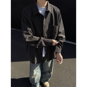 衬衫男士韩版潮流长袖条纹复百搭2024春季新款ins外套CY1035-P51图片