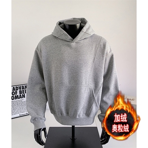 拼接重磅500克加绒奥粒绒连帽卫衣硬挺宽套头外套 RH5306JR-P62图片