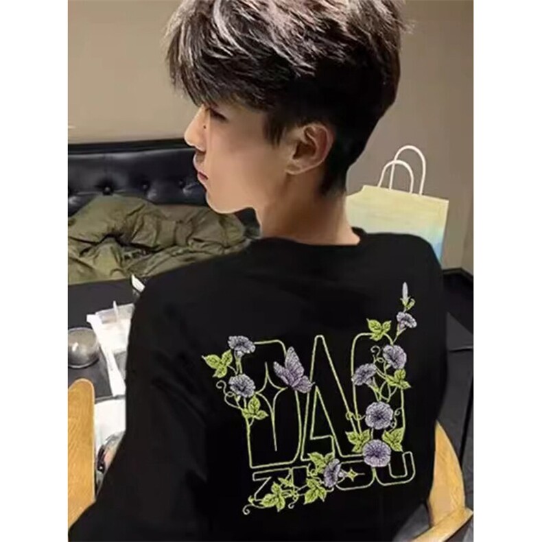 万针全刺绣工艺抖音得物高品质260克重磅纯棉双纱美式高街短袖T恤,男装T恤,电商A486