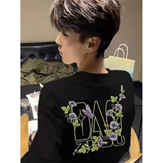 万针全刺绣工艺抖音得物高品质260克重磅纯棉双纱美式高街短袖T恤，男装T恤，电商A486