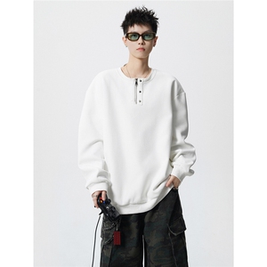 HW2515-特P45控78面布54.2棉45.8聚酯圆领领情侣卫衣宽松外套男图片