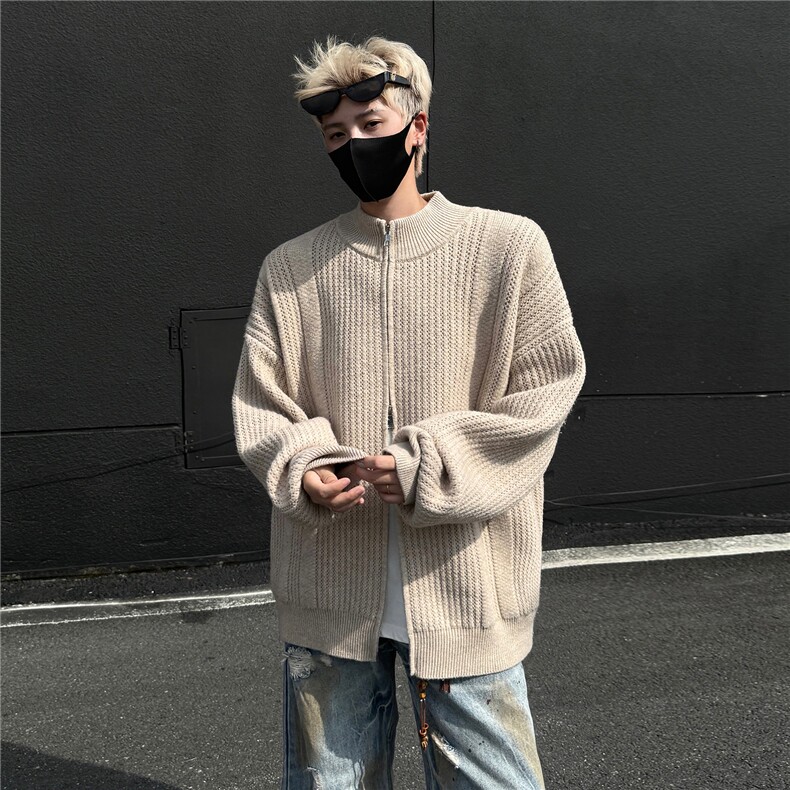 秋冬立领毛衣开衫针织男士慵懒风线衣外套,男装针织衫/毛衣,星座1206（原A206）
