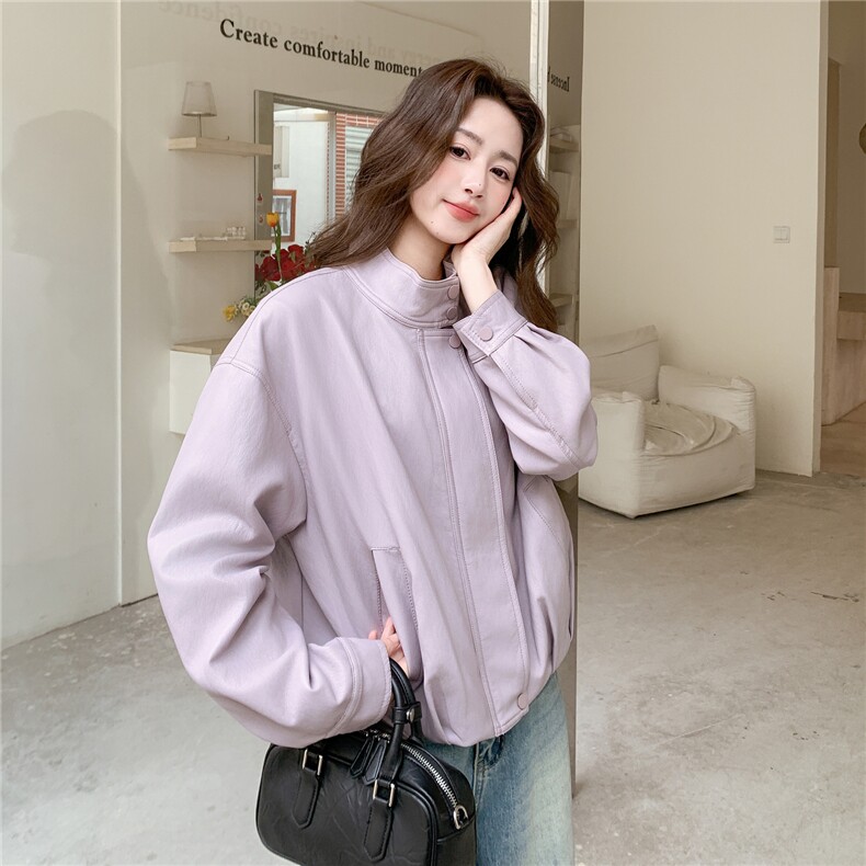 【现货】水洗皮春装短款皮衣外套2C327-6605P140控228,女装皮衣,2C327
