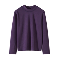 2025年秋季时尚百搭通勤简约休闲加绒长袖，女装T恤，硕诚羊绒