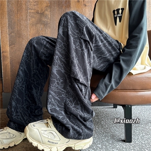 XZ616 秋季重磅侧开双褶刺绣闪电纹灯芯绒长裤 TY1023 特P55控68图片