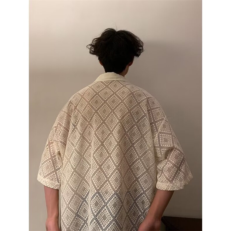 美式复古衬衣外套设计感小众短袖衬衫女夏季宽松休闲上衣,男装T恤,星座506A