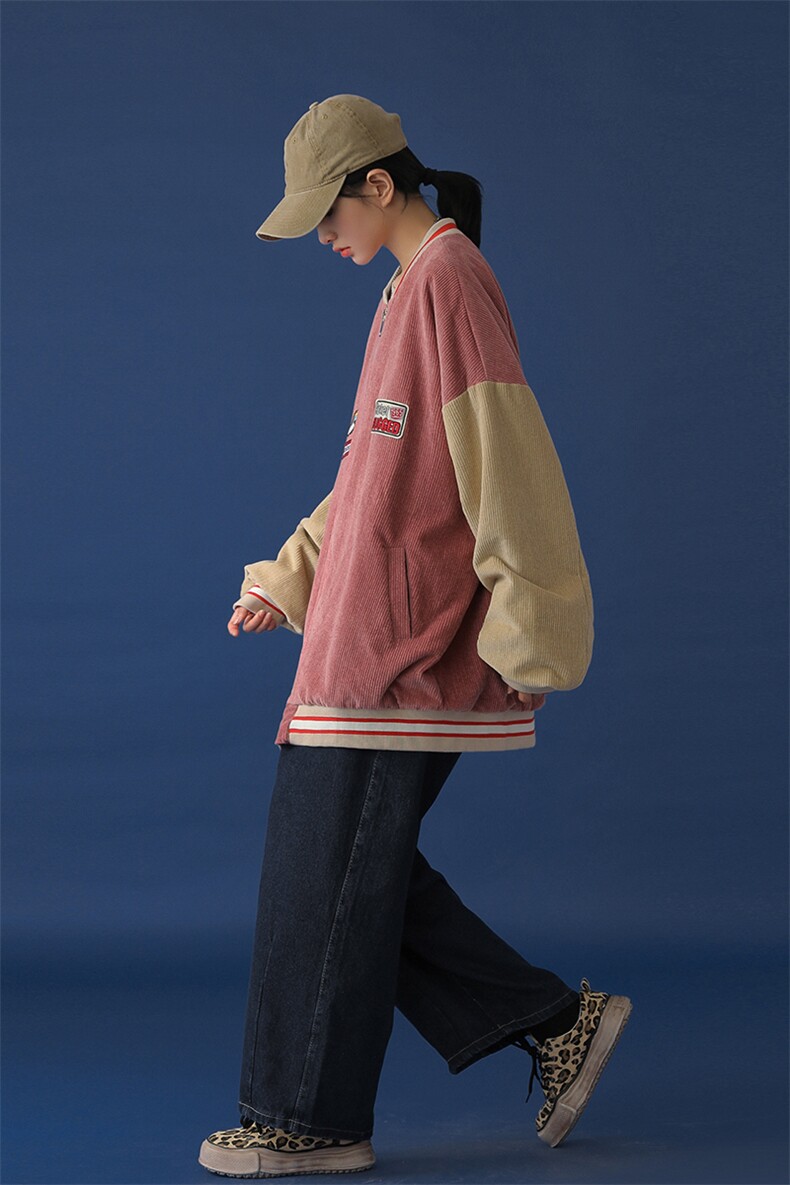 20年秋冬新款拼色水洗固色100%棉灯芯绒棒球服DS-B293-Y775-P90,男装夹克,电商A306