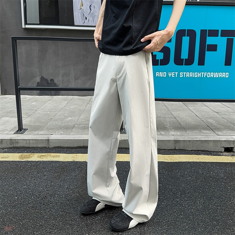 冰丝弹力薄款休闲运动西裤美式潮流高个子微喇裤504-K893-P35控59图片