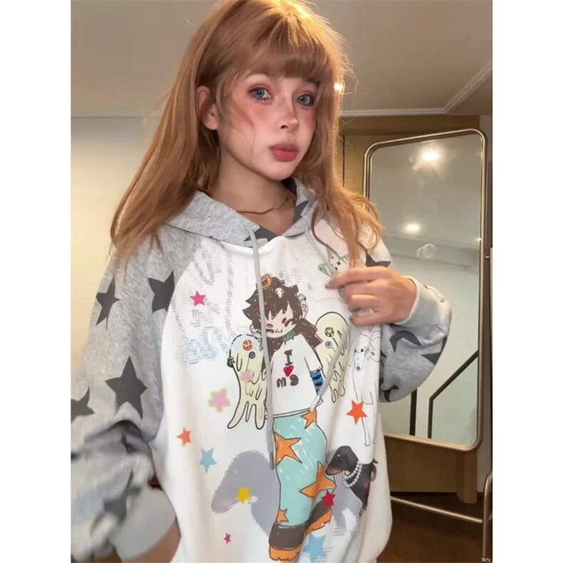 薄款350克#好质量原版做工压线【纯棉华棉复合】连帽插肩袖卫衣,男装卫衣,星座506A