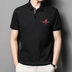 男士夏季短袖POLO衫2023新款时尚潮流简约纯棉短袖T恤男装上衣P50