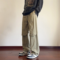 休闲裤男冰丝四面弹宽松纯色透气直筒速干裤DSA157B-K9813-特P35，男装休闲裤，电商A157B