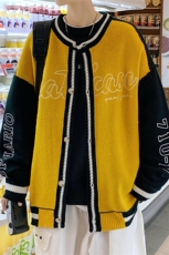 ！2023秋冬新款男士开衫毛衣百搭潮流棒球服外套M325P78，男装针织衫/毛衣，电商B220