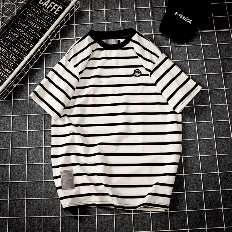 1图案已注册日系休闲情侣大码M-5XL港风短袖T恤男网格7580F35控49，男装T恤，星座226-2